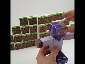 ShadowPriestok 3D-игрушка по скину Жеки из бумаги с магнитиками в стиле Майнкрафт