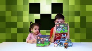 Фигурки МАЙНКРАФТ Зомби и СТИВ, Алекс и корова. Клон ЛЕГО | Minecraft LEGO clone. funny kids.