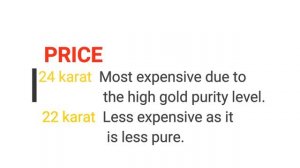 The difference between 24 karat and 22 karat gold