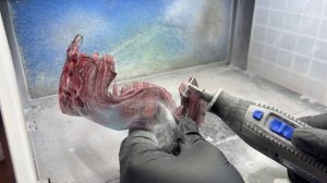 Blue and Red Clear ELEGOO Water Washable 3D Printer Resin  Oni Mask #6  prototype by AboveWongArt