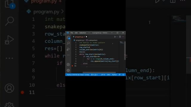 Print #matrix in #snake #pattern смотреть онлайн