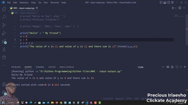 009 - Python Input and Output | Python Tutorial for Beginners Full Course