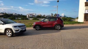 Kia Sonet Red Dual Tone Driving in Beach 4K Video | Top End | Road Presence, Exterior & Interior