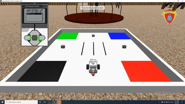 Virtual Robotics Toolkit Mindstorms EV3: Блок сервоприводов (tank)
