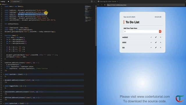 Create an Advance Todo List App Using Simple JS, HTML & CSS - Part 2 #todoapp #javascript #webdesig