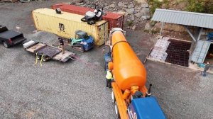 Moving stuff around garage then pour slabs