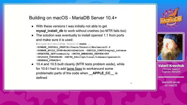MariaDB Server on macOS: Does it make sense to even try? - Valerii Kravchuk - FOSDEM 2022 смотреть онлайн