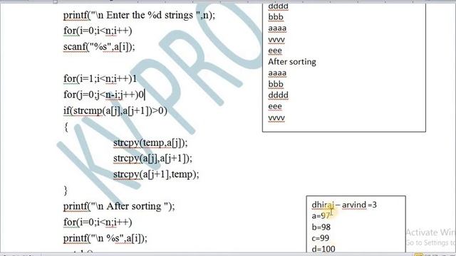 SORTING ARRAY OF STRING | SORTING LIST OF STRING (HINDI)