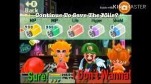 Miitopia (GameBoy Bootleg) Continue And Game Over Screen