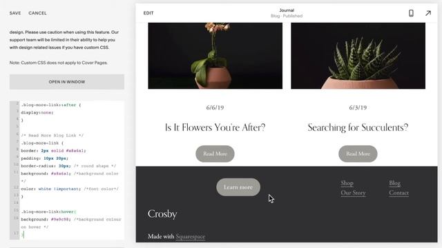 Turn the Read More Blog Link into a Button | Squarespace 7.1