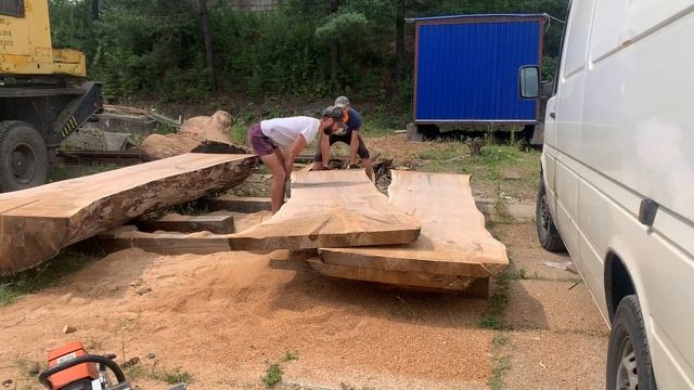 Sawed an old oak log into slabs, and there is such beauty смотреть онлайн