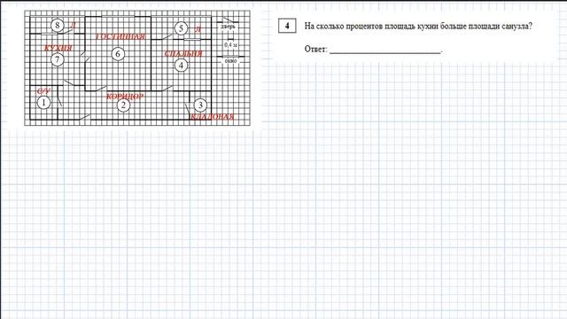 ОГЭ 2021 математика. Последняя тренировочная. Практико-ориентированные задачи 1-5. ПЛАН КОМНАТЫ. смотреть онлайн
