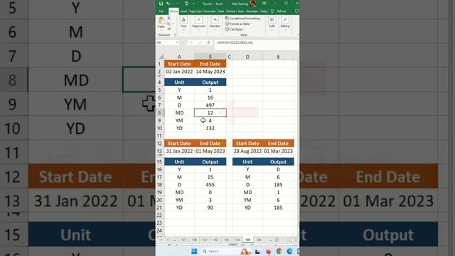 Why not to use DATEDIF() - Excel Tips and Tricks