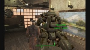FALLOUT 4 робот-охранник сторожит Основную базу в Даймонд сити