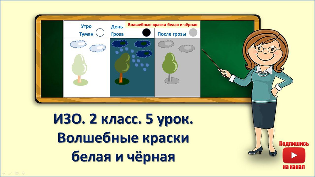 2кл.ИЗО.5 урок. Волшебные краски белая и чёрная