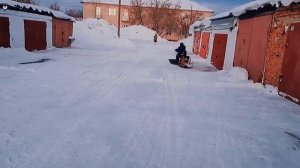 Обкатка мотобуксировщика «Железная собака» модель Мини на 380 гусенице