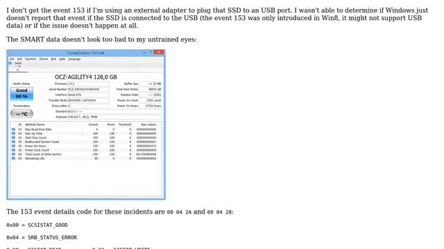 SSD freezing with event ID 153 (SRB_STATUS_ERROR) смотреть онлайн
