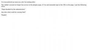 Wordpress: Plugins Page - "Page disabled by the administrator"