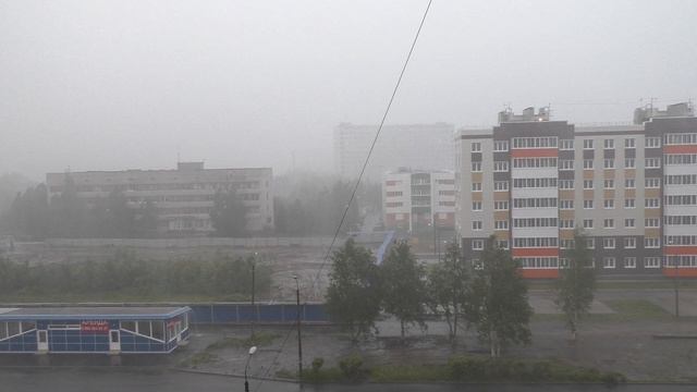 Сильный ливень ,гроза 21.06.2019