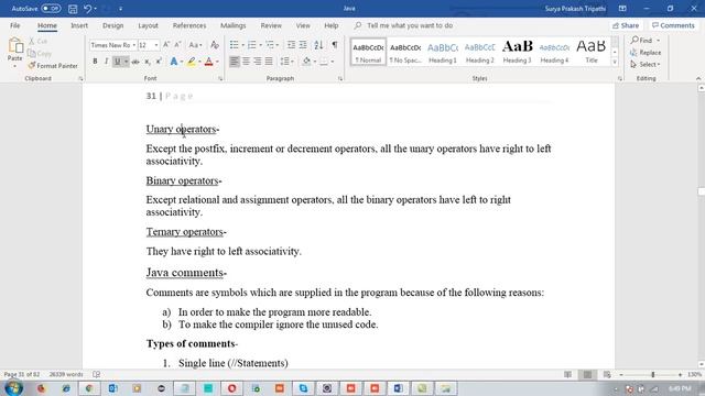Operators In Java | Types Of Operator | Precedence Of Operator | Associativity | In Hindi/URDU-38