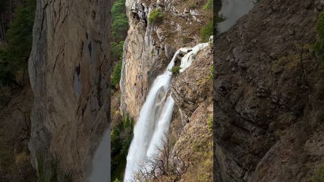 Полноводный водопад Учан-Су в Ялте