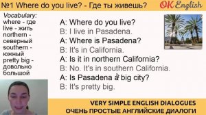 Диалог 1 Where do you live? | Разговорный английский язык с нуля