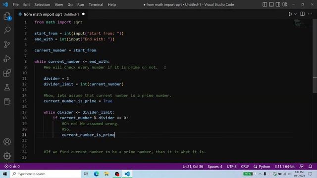 Prime number in python