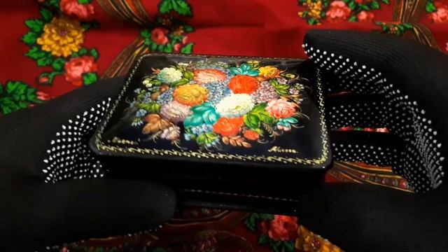 шкатулка лаковая миниатюра жостово смотреть онлайн