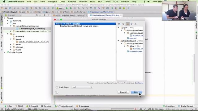 Wife learns android programming - Doing a git push to github using android studio