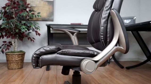Office Star Eco Leather Chairs with Flip Arms смотреть онлайн