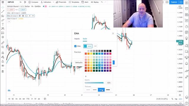 HOW TO CHANGE THE EMA MOVING AVERAGE SETTING ON TRADINGVIEW & a quick tip