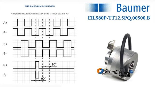 Энкодер Baumer в корпусе 58 мм со сквозным полым валом 12 мм; Артикул EIL580P-TT12.5PQ.00500.B смотреть онлайн