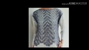 Урок 190. Ажурный джемпер без рукавов , топ крючком. Модель + схема.