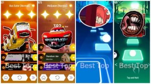 Tiles Hop Game play 5 ? ? Bus Eater  ? Mcqueen Eater ? Train Eater ? Siren Head ?