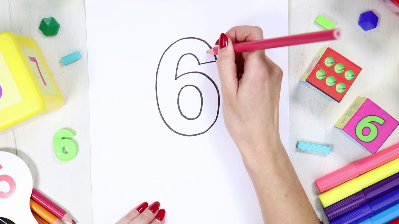 Цифра 6. Вивчаємо цифру шість, розвиваюче відео. Вчимо цифри смотреть онлайн