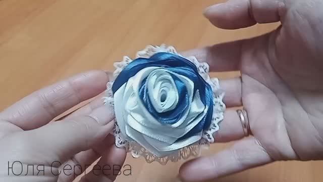 ?? Двухцветная роза канзаши ? своими руками
