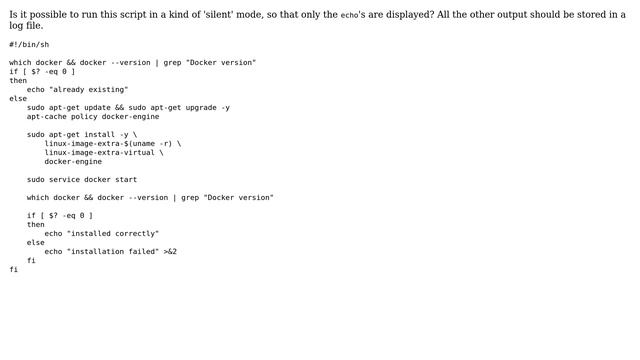 Unix & Linux: Run shell script without showing all logs смотреть онлайн