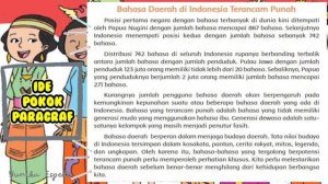 Ide Pokok Paragraf dan Informasi Suatu Bacaan | Cerita Bahasa Daerah di Indonesia Terancam Punah