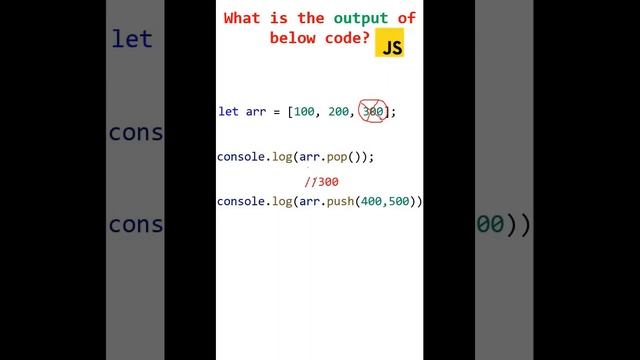 push vs pop methods in javascript | array methods in javascript | javascript interview questions