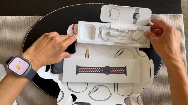 Unboxing Apple Watchs Series 9 Black Plus Nike Sport Band Blue Flame