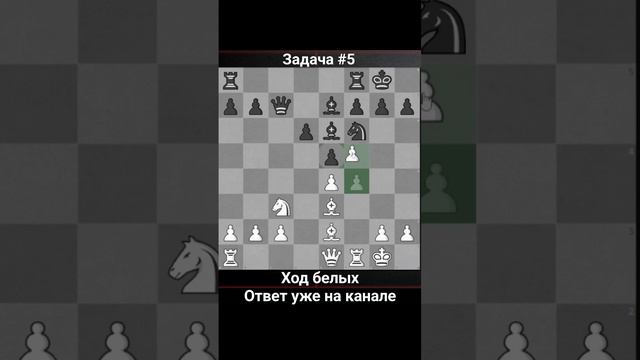 ▶ Задача #5 ▶ Шахматные задачи, стратегия и тактика, проверь свои знания. Ответ на канале