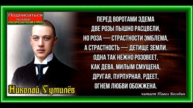 Две розы  ,Николай Гумилёв ,Русская Поэзия, читает Павел Беседин