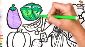 Cómo Dibujar y Colorear 10 Vegetales ???? Dibujos Para Niños