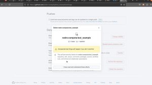 github Удаление репозитория - пример