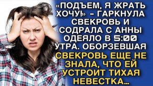 «ПОДЪЕМ, Я ЖРАТЬ ХОЧУ!» - ГАРКНУЛА СВЕКРОВЬ И СОДРАЛА С АННЫ ОДЕЯЛО В 5:00 УТРА. И ТУТ НАЧАЛОСЬ…
