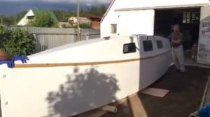 Катамаран "Тимур". Вынос корпуса из эллинга 1.