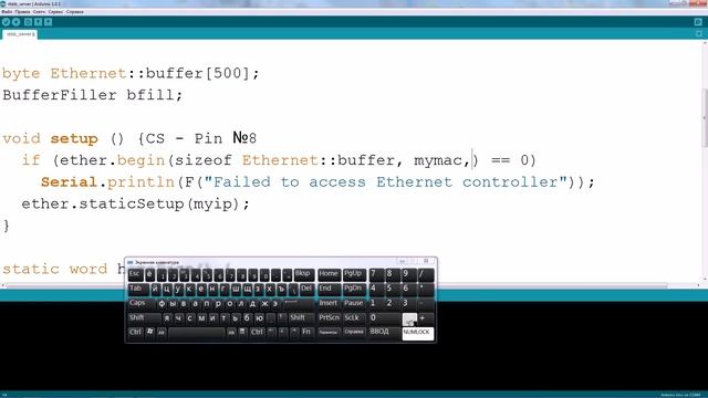 v.1 Управляем Arduino с Web страницы Webserver Ethernet ENC28J60 Enternet HR911105A Pin ON OF Relay смотреть онлайн