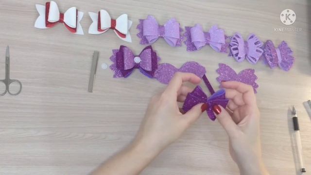 ???Заколки из глитерного фоамирана???