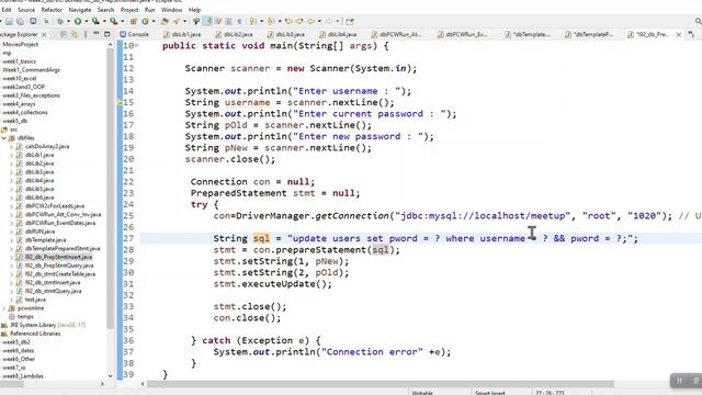 Java JDBC, using parameters in a SQL delete Statement with Java JDBC смотреть онлайн