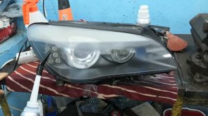 Хим полировка фары BMW 7 серии